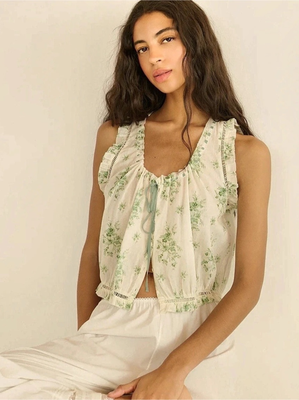 NWT Dôen Traveler top in Vert Petit Boquet de Chamonix